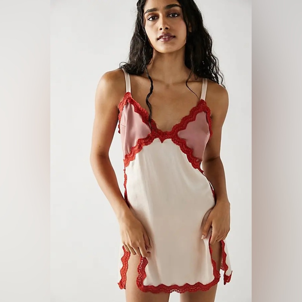 Free People On The Rise Mini Slip in Rose Smoke